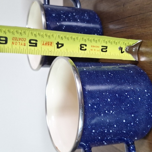 Speckled Blue Enamel Mugs Set - Picture 5 of 5